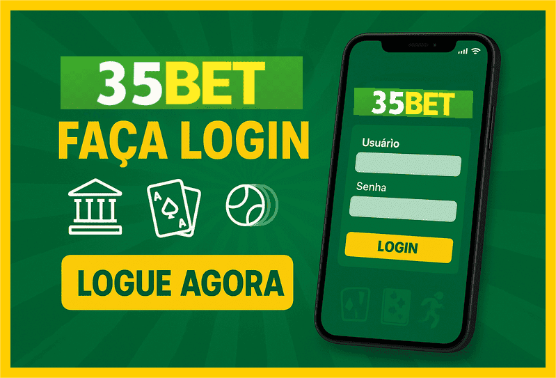 Imagem destacando login seguro na 35BET para novos usuários
